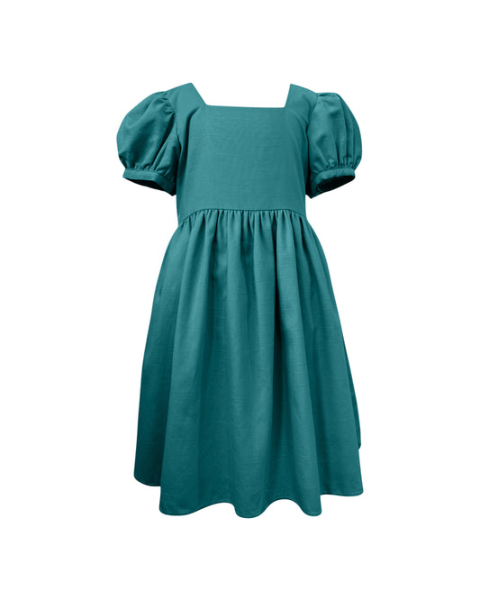 Little Lan Dress (Girls) in Evergreen (Final Sale)