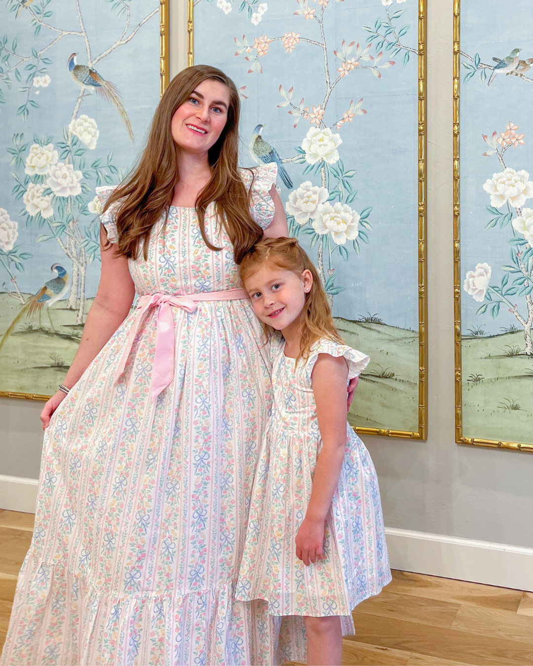 Angela Maxi Dress with Nursing Zippers in Bowtanical Rose Garden