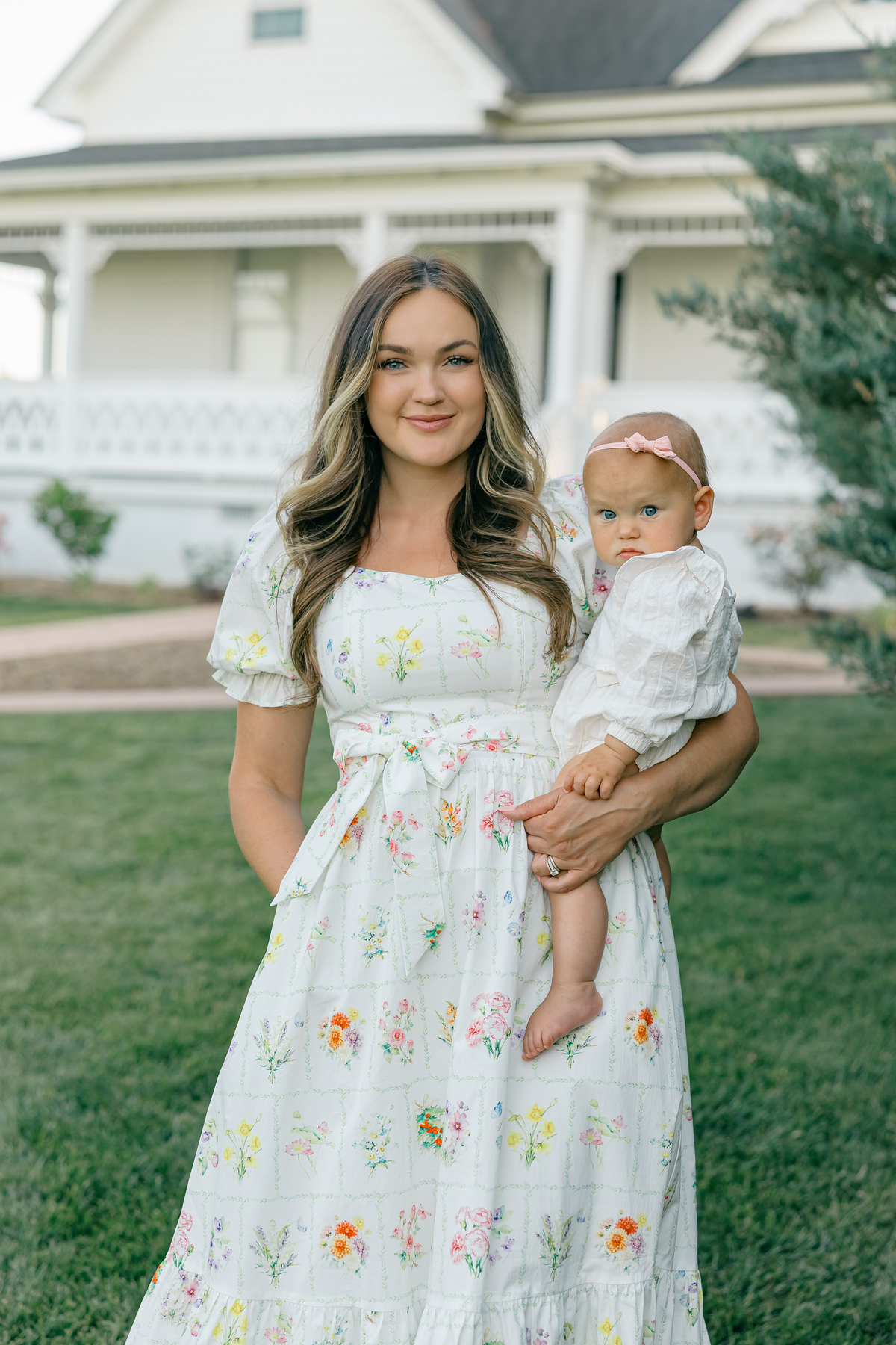 Ann Maxi Dress with Nursing Zippers in Birth Flowers