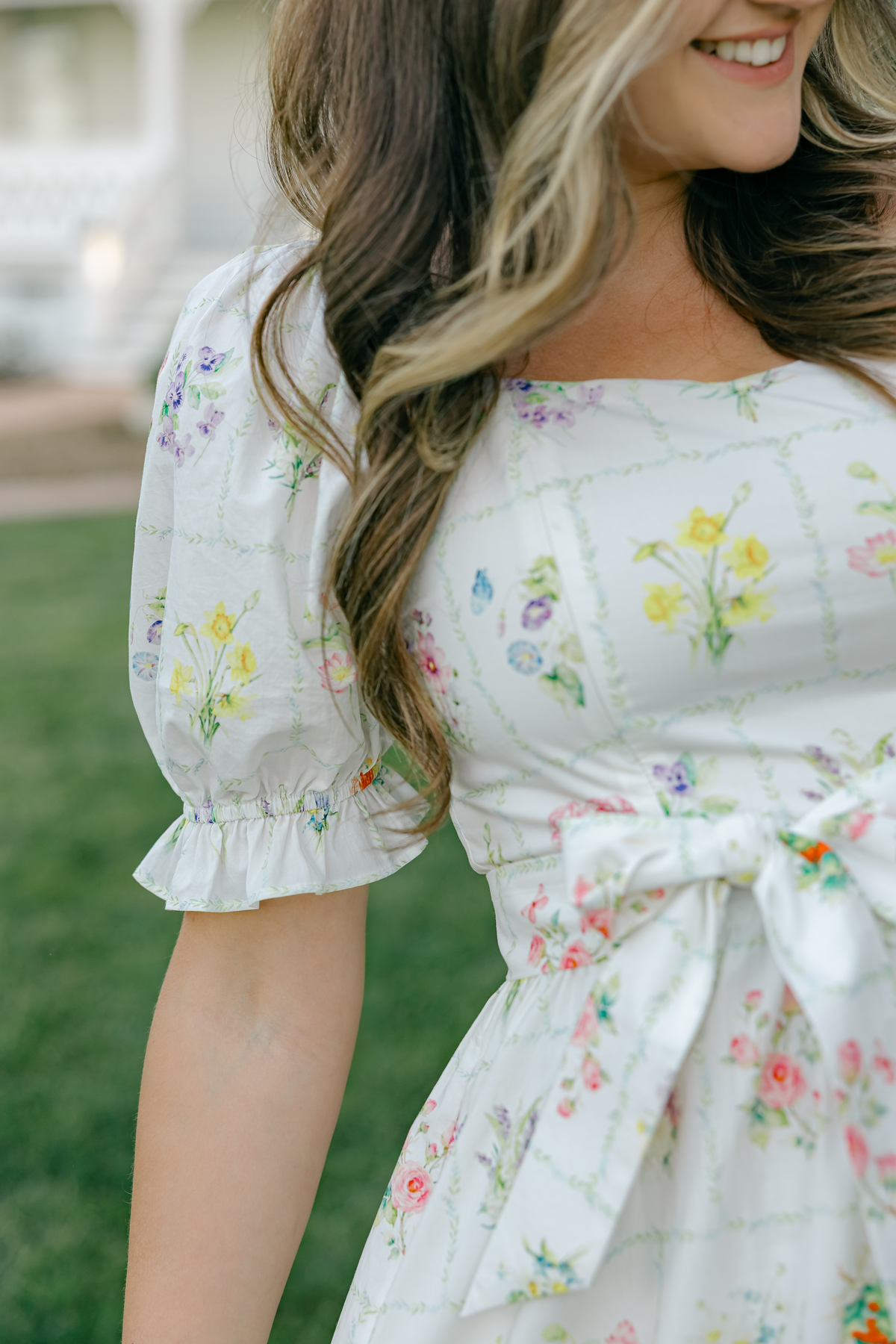 Ann Maxi Dress with Nursing Zippers in Birth Flowers