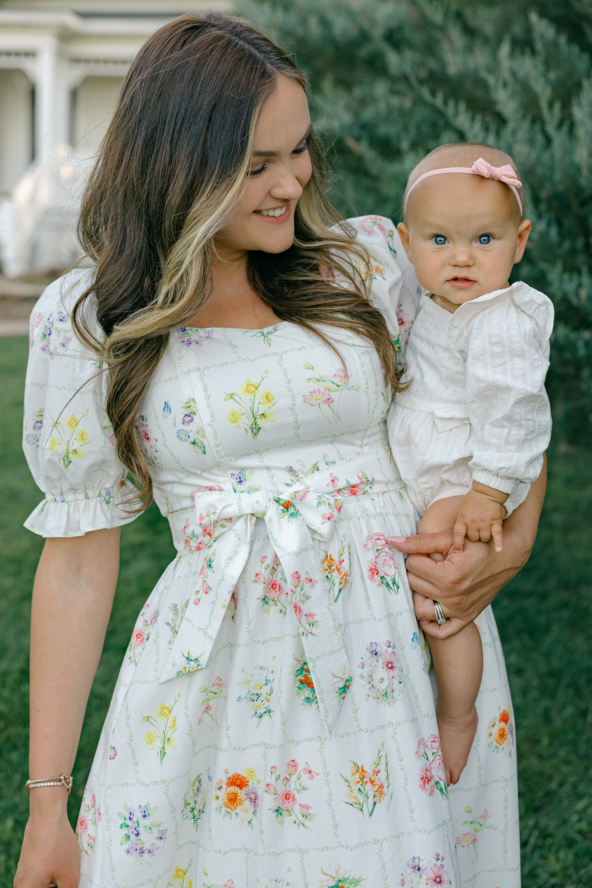 Ann Maxi Dress with Nursing Zippers in Birth Flowers