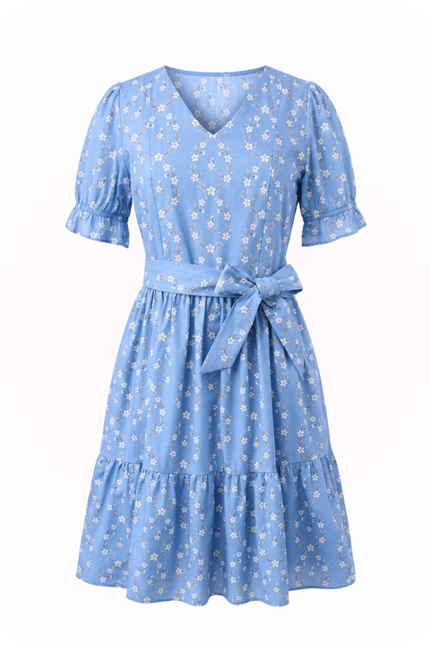 All Day Dress with Nursing Zippers in Blue Heirloom