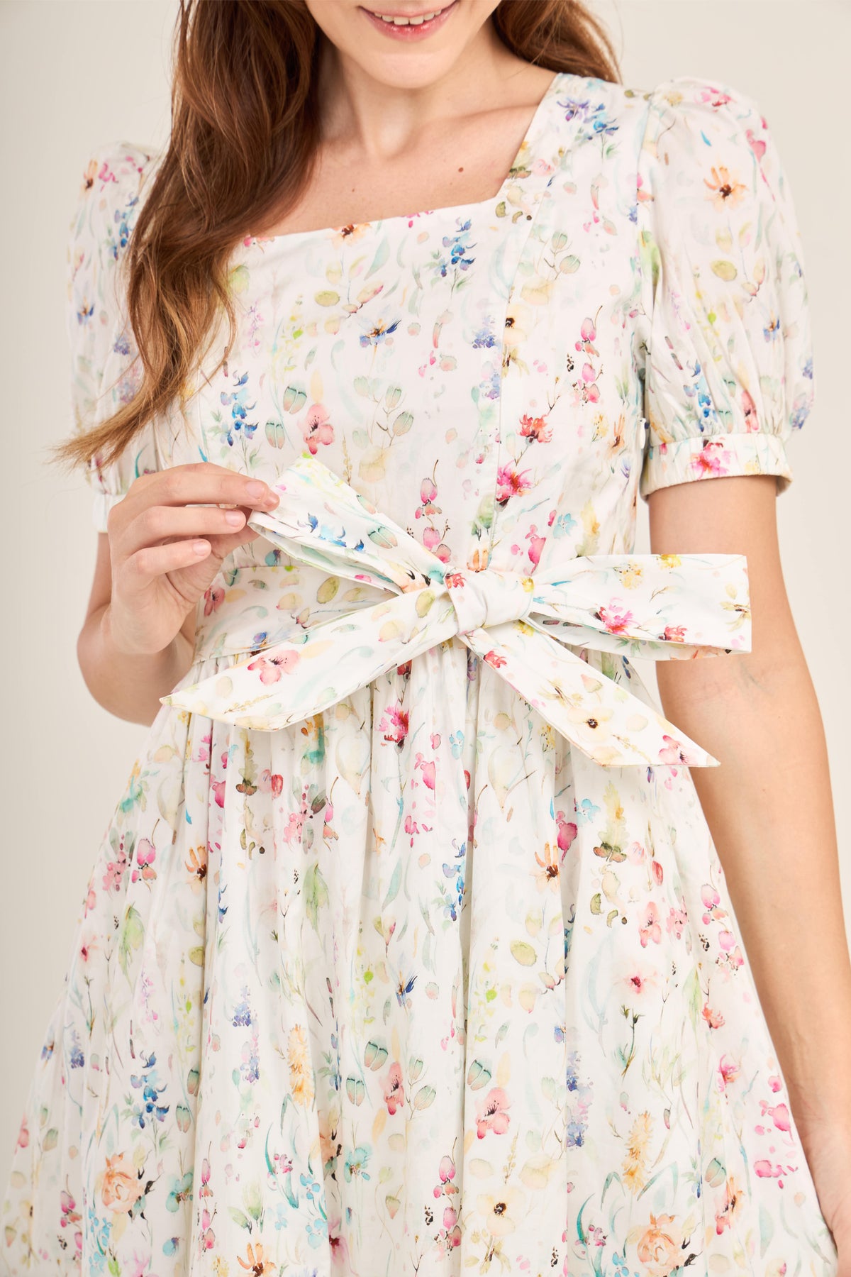 Enchanted Twirl Dress with Nursing Zippers in Wildflowers
