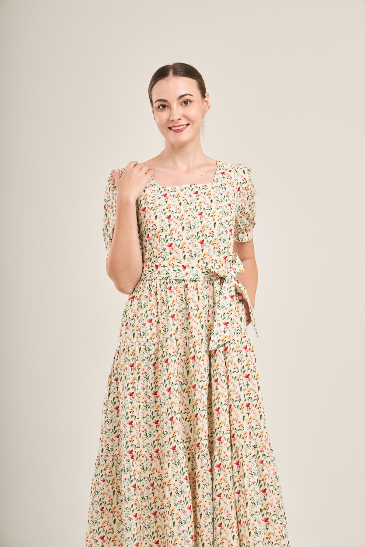 Versa Cotton Dress with Nursing Zippers in Harvest Blooms