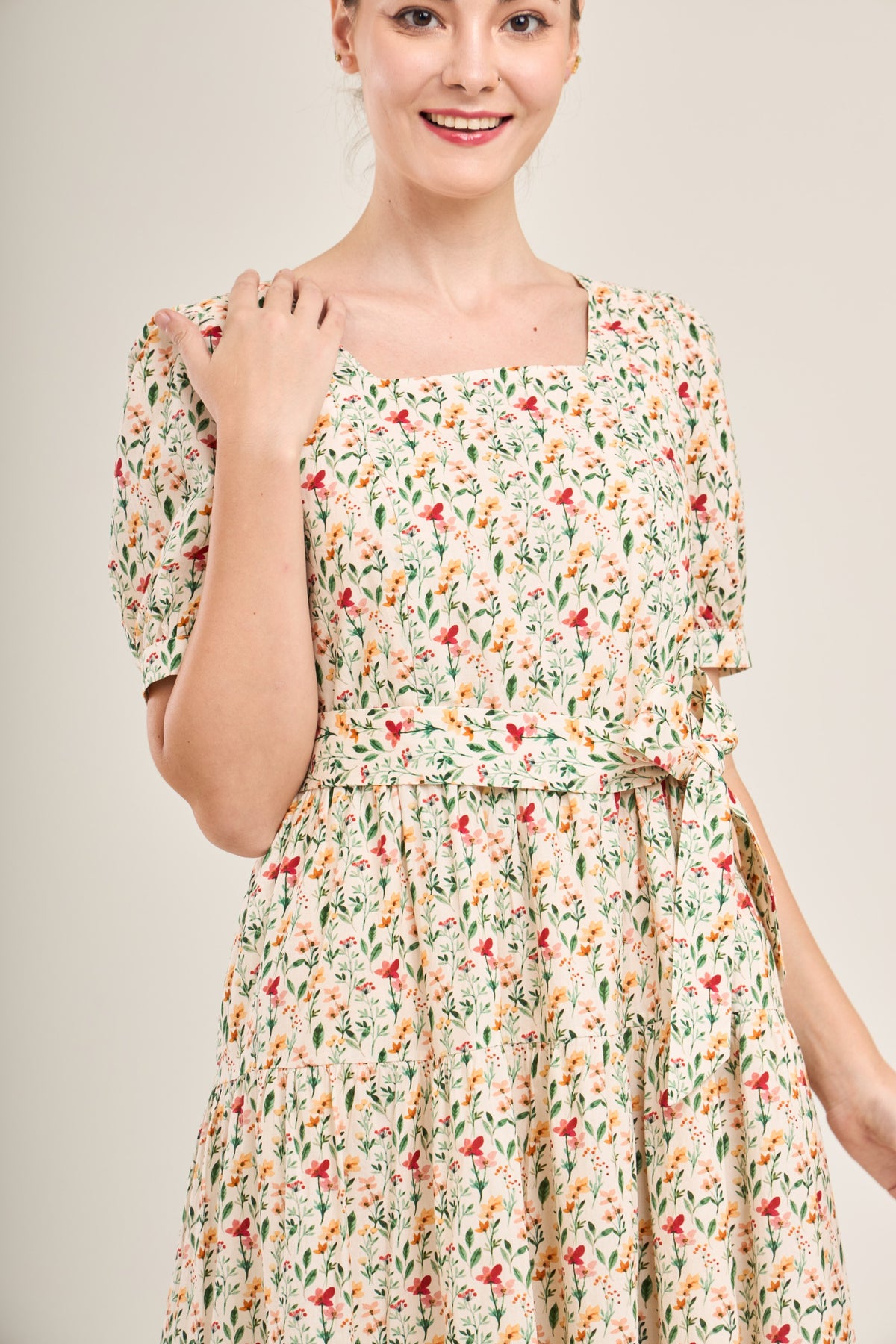 Versa Cotton Dress with Nursing Zippers in Harvest Blooms
