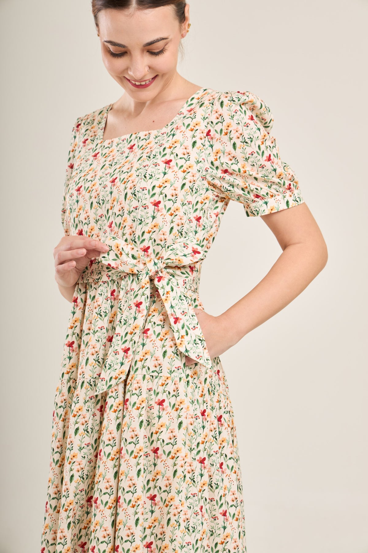 Versa Cotton Dress with Nursing Zippers in Harvest Blooms