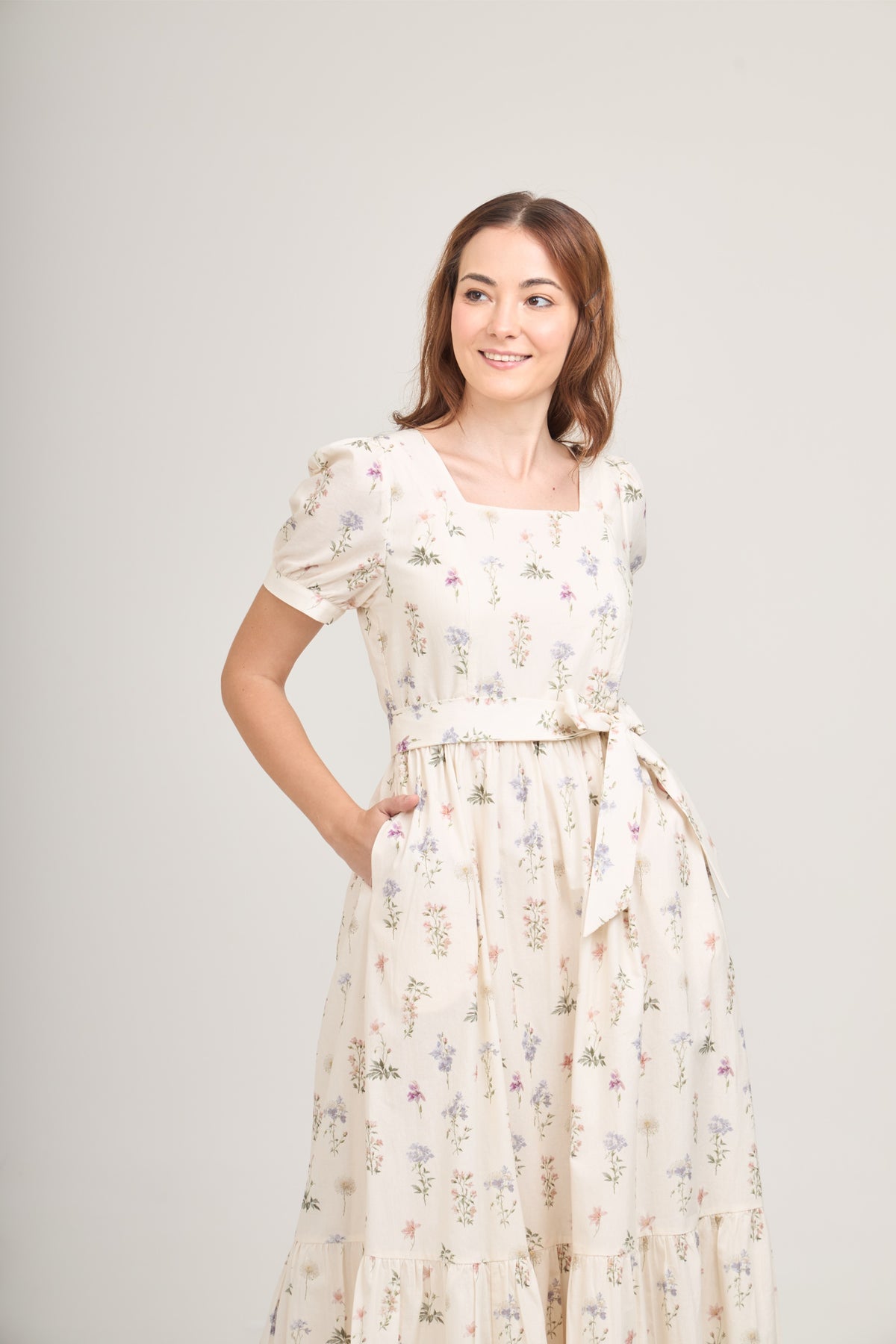 Versa Maxi Dress with Nursing Zippers in Evergarden