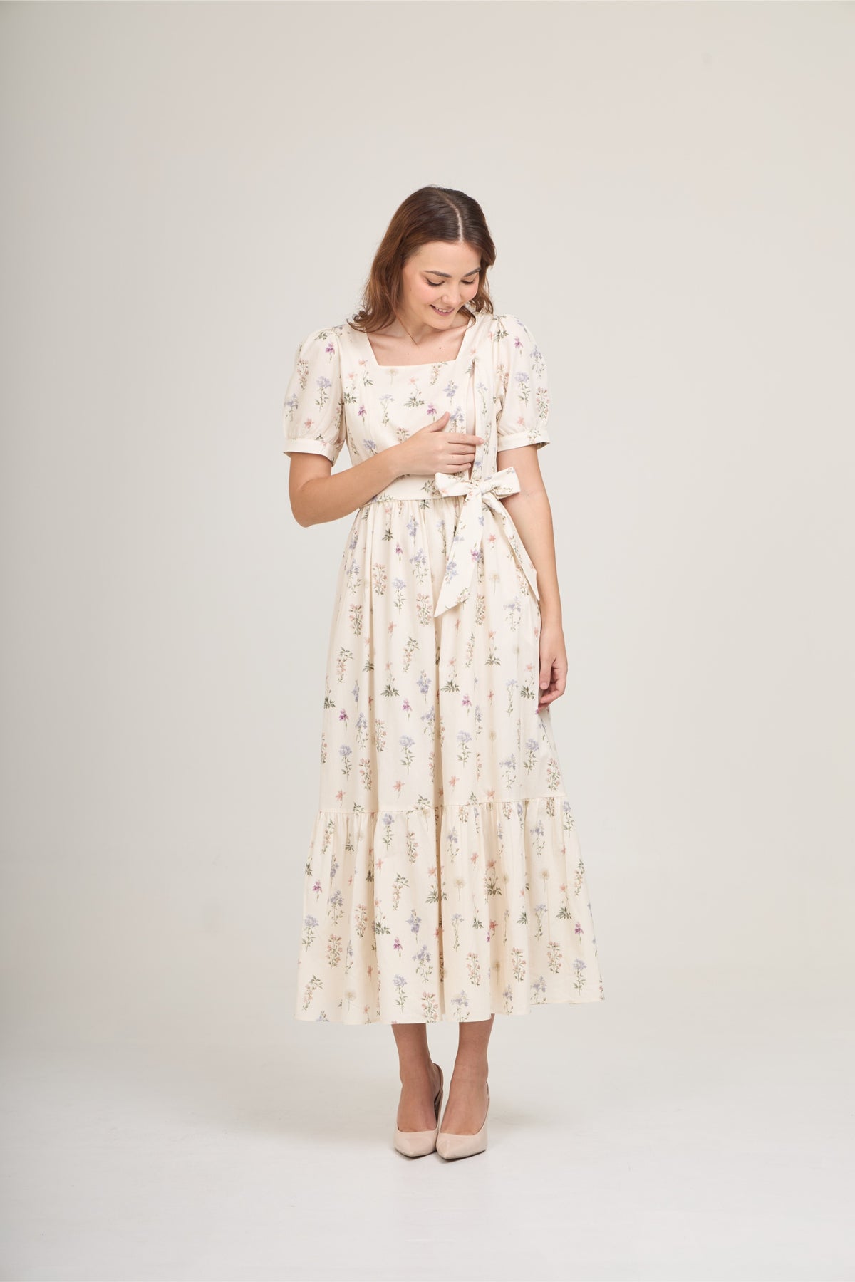 Versa Maxi Dress with Nursing Zippers in Evergarden
