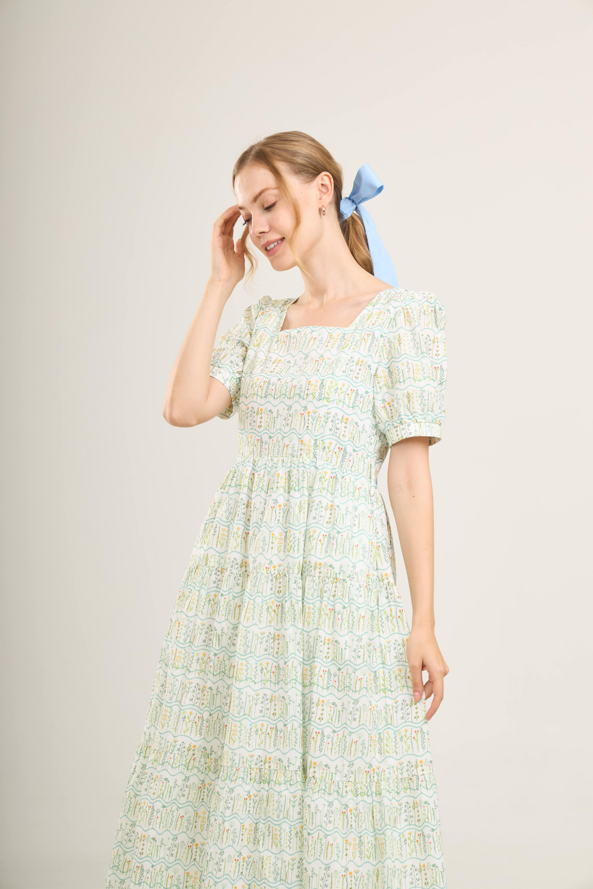 Versa Dress with Nursing Zippers in Botanical Meadow