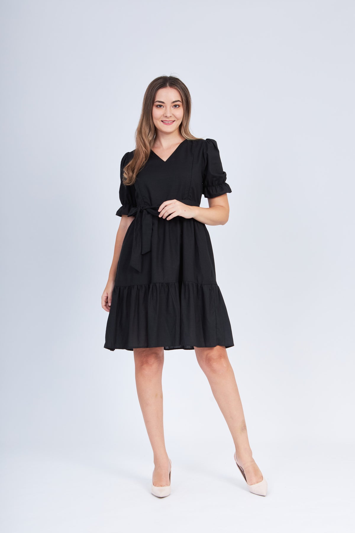 All Day Dress with Nursing Zippers in Black