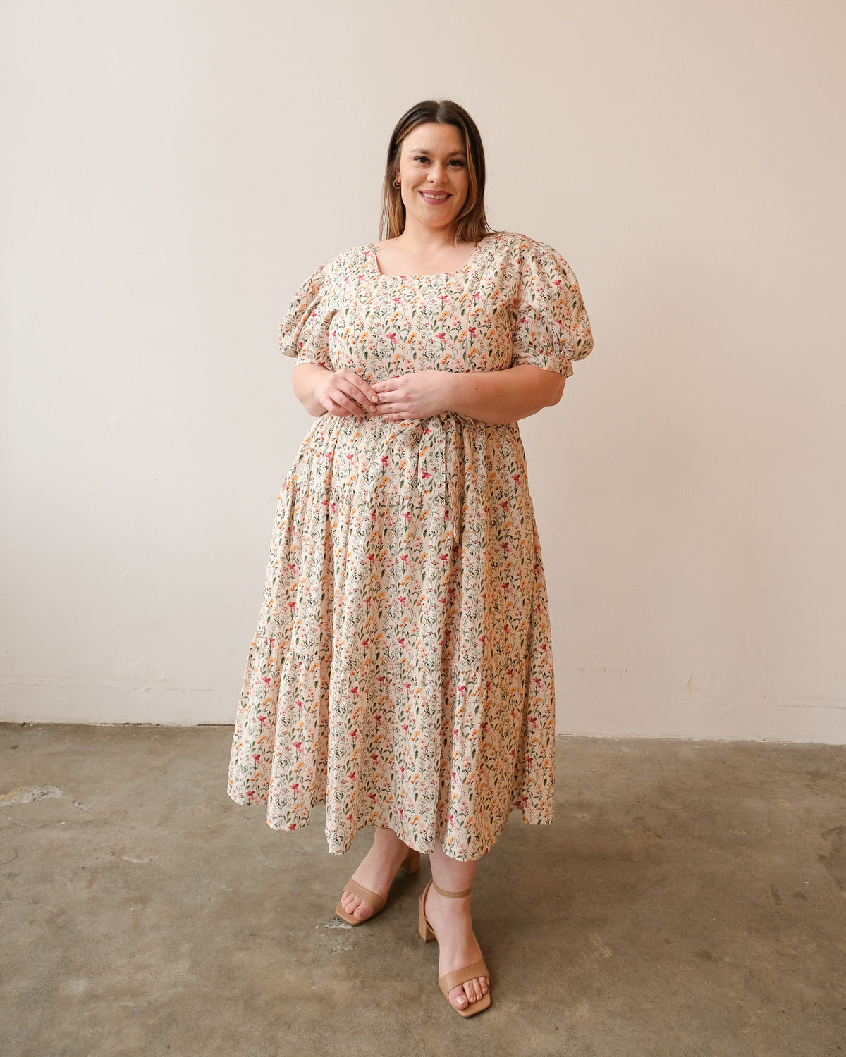 Versa Cotton Dress with Nursing Zippers in Harvest Blooms