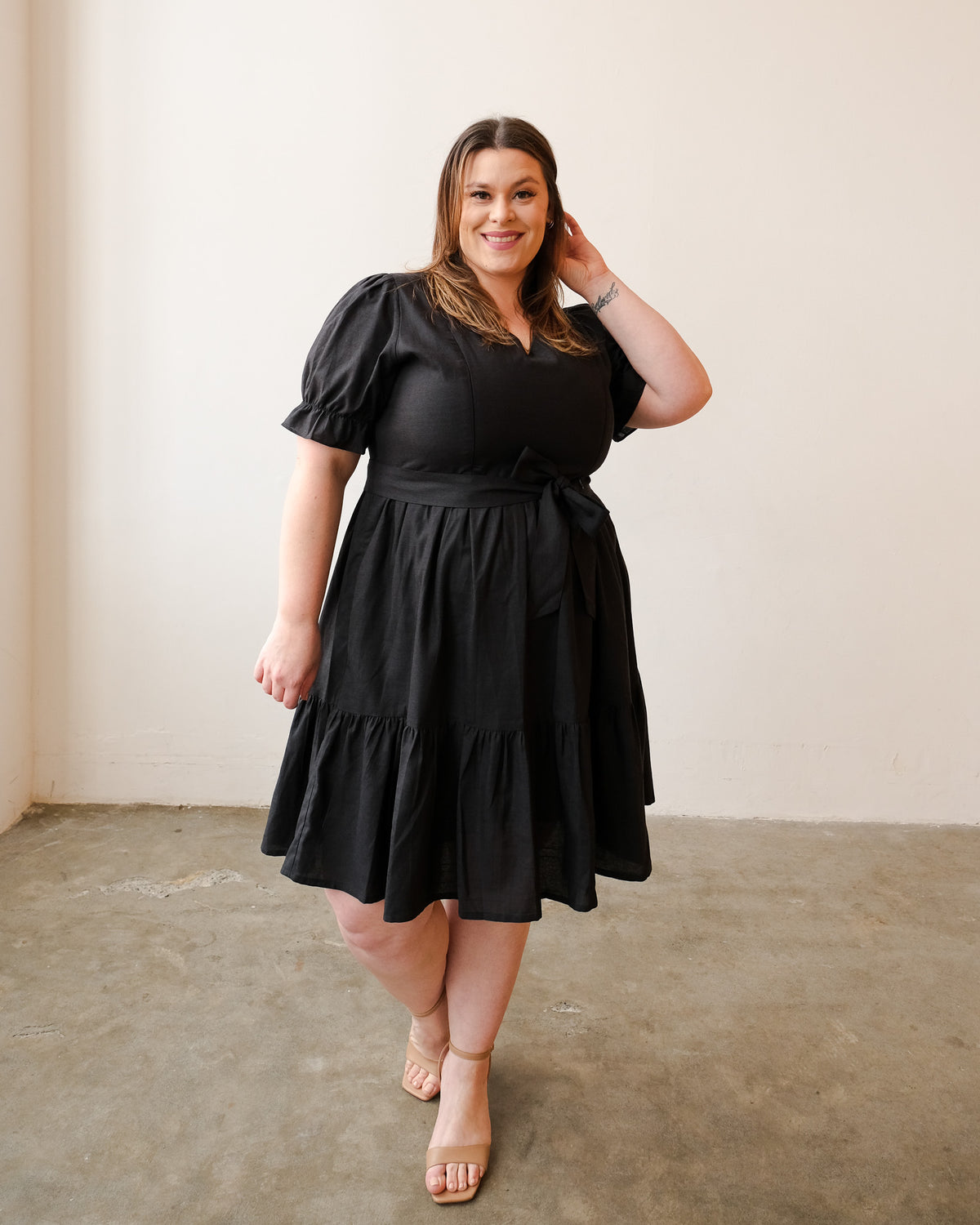 All Day Dress with Nursing Zippers in Black