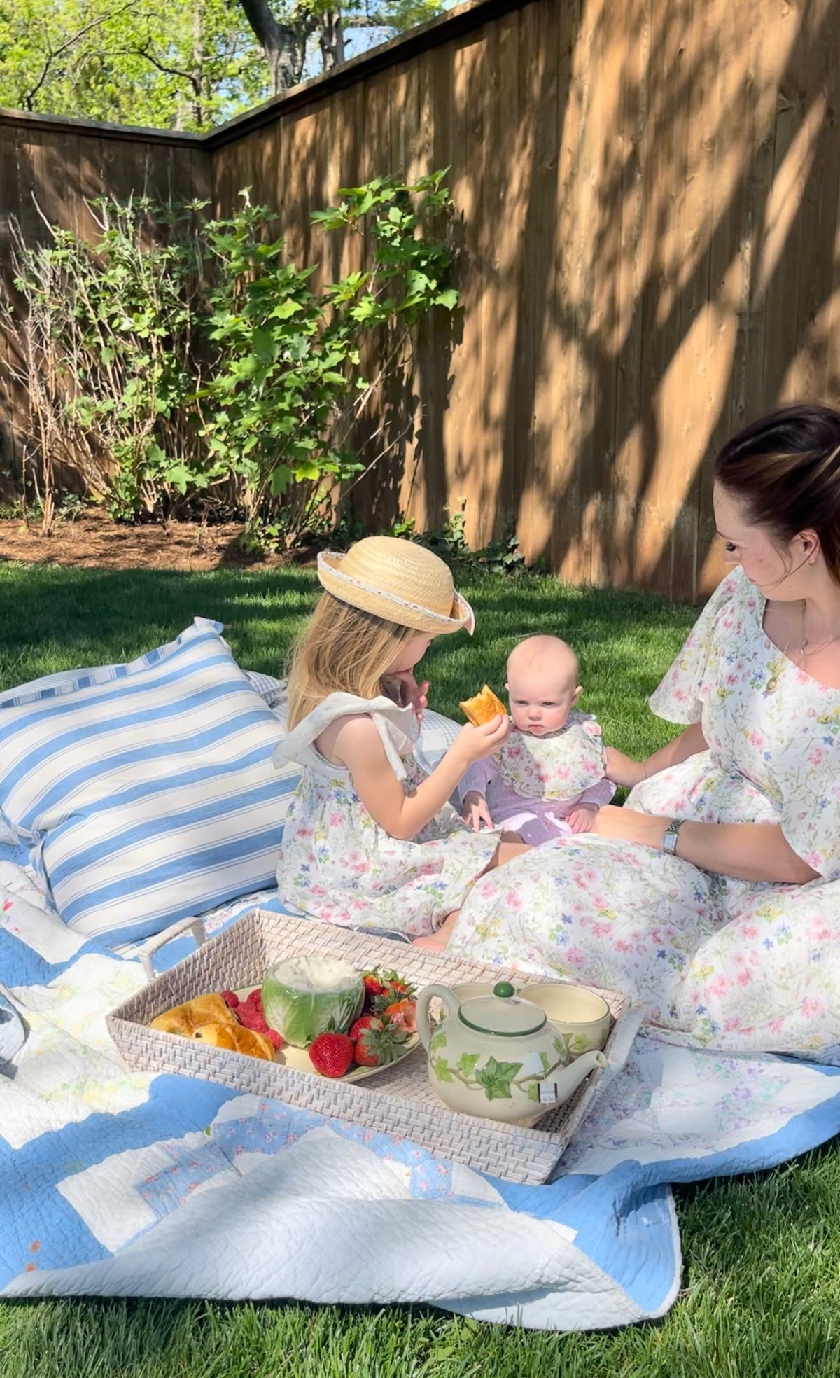 Princess Cotton Midi Dress with Nursing Zippers in Sweet Wildflowers