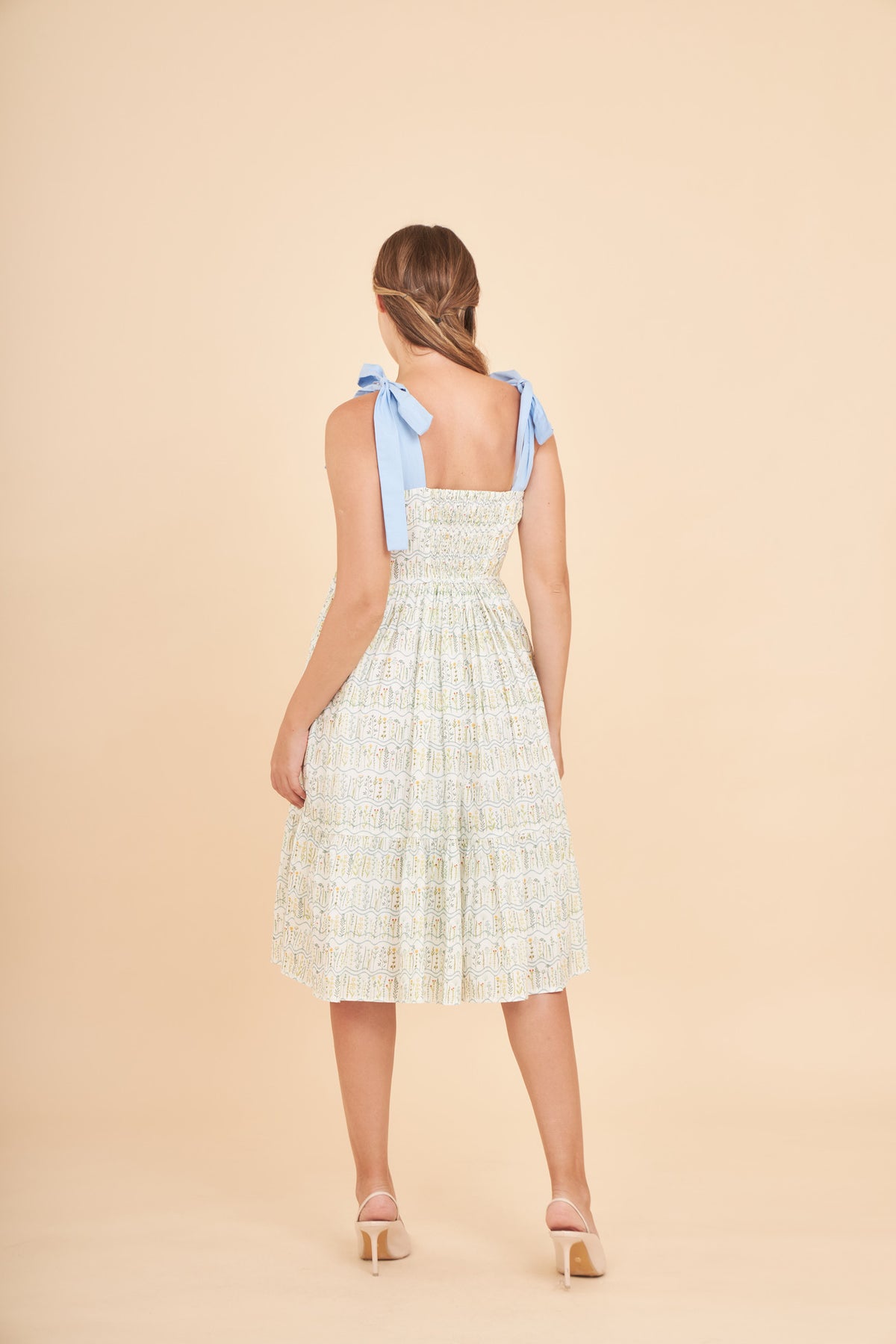 Julia Midi Dress with Nursing Zippers in Botanical Meadow