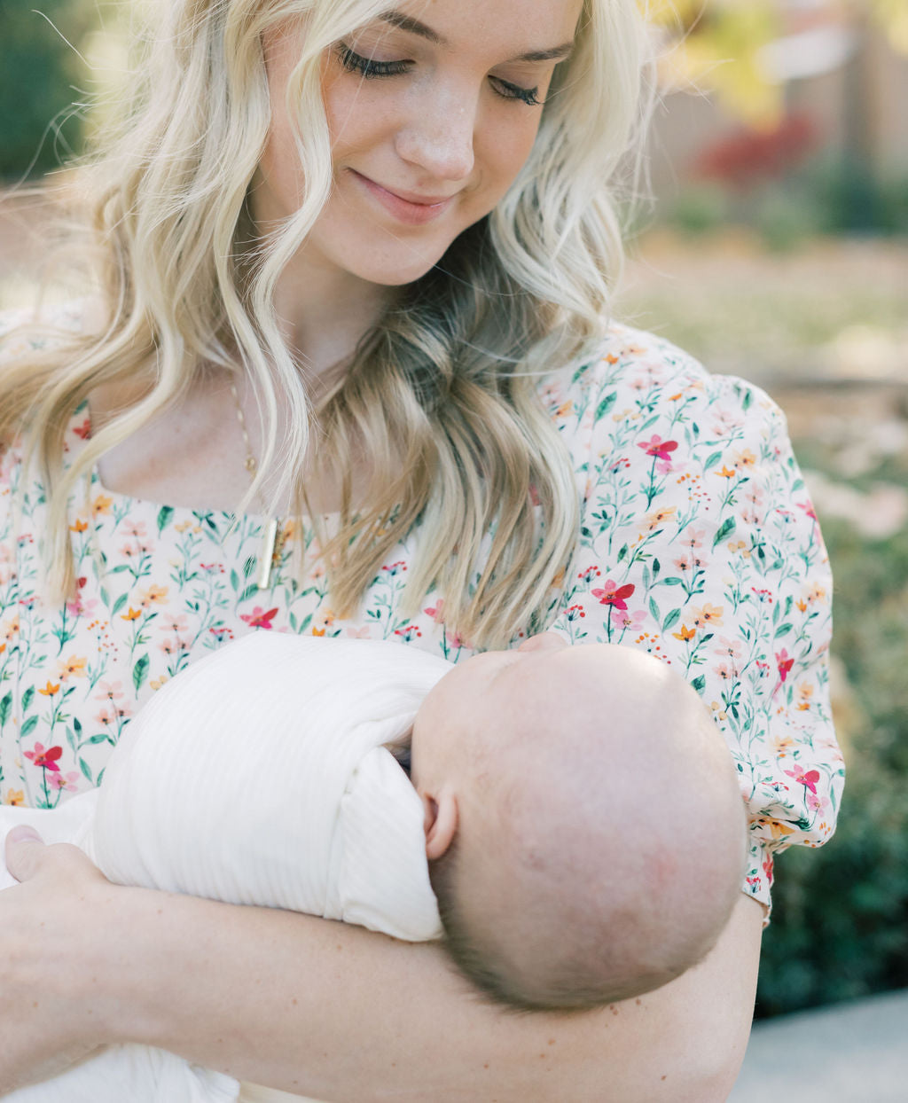 Versa Cotton Dress with Nursing Zippers in Harvest Blooms