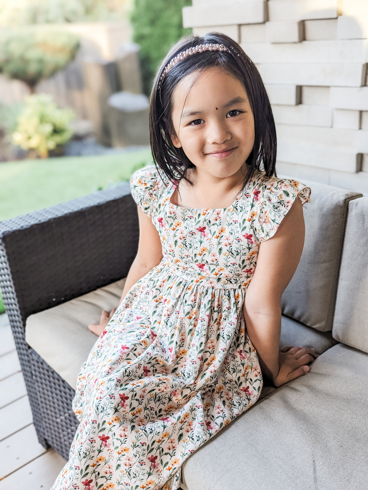 Little Angela Dress (Girls) in Harvest Blooms