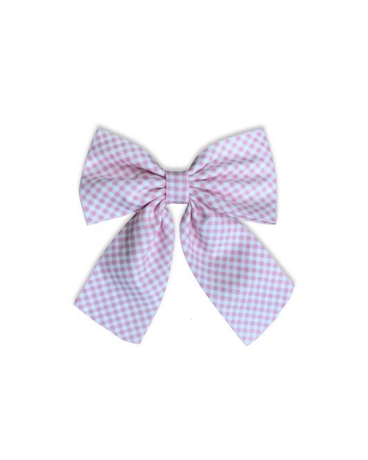 Pretty Girls' Bow in Pink Gingham