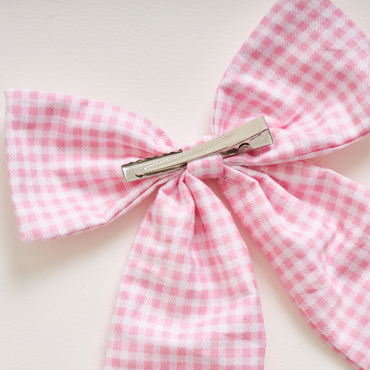 Pretty Girls' Bow in Pink Gingham