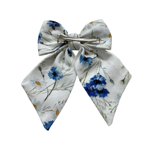 Pretty Girls' Bows in Blue Cornflowers