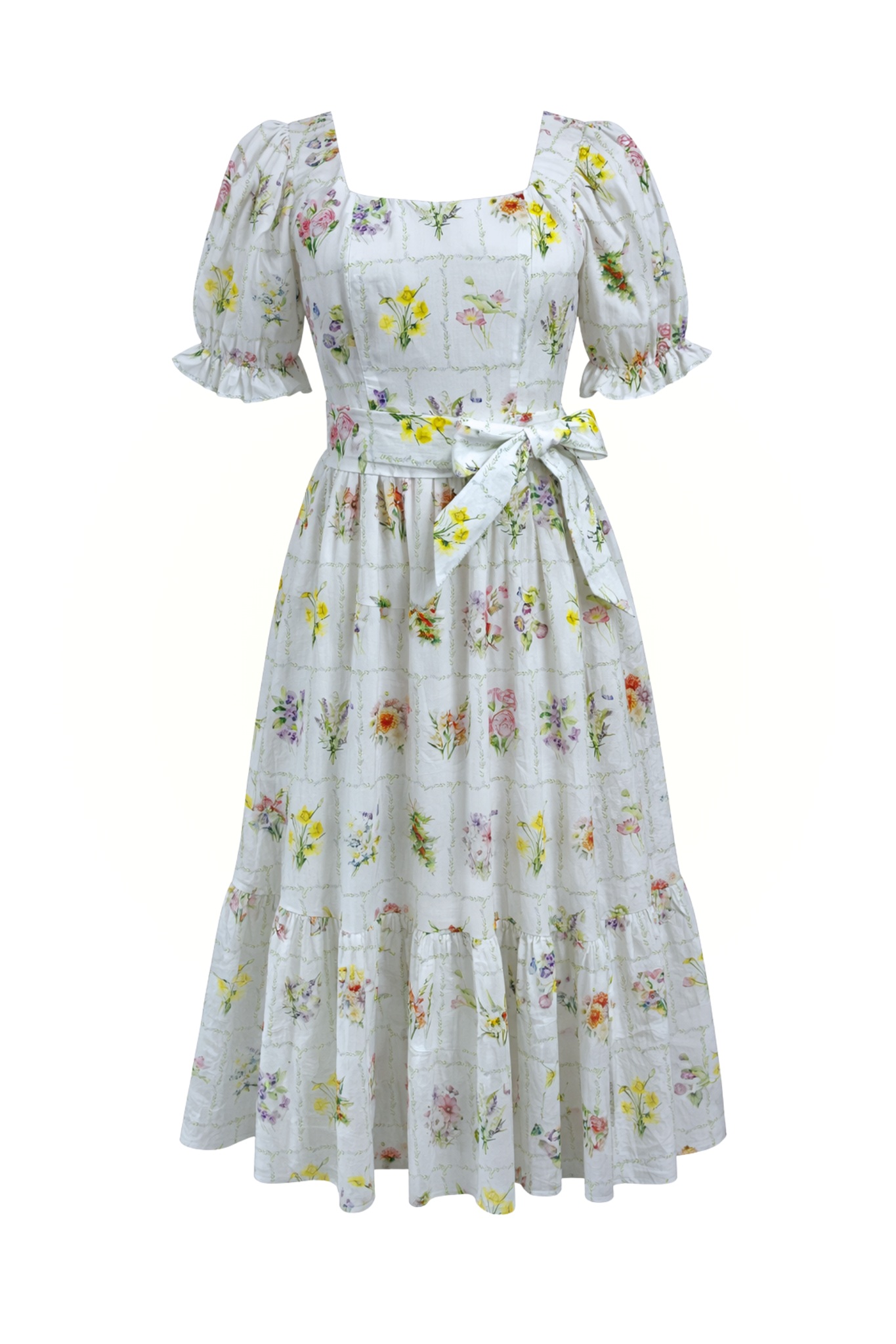 Ann Maxi Dress with Nursing Zippers in Birth Flowers XXL