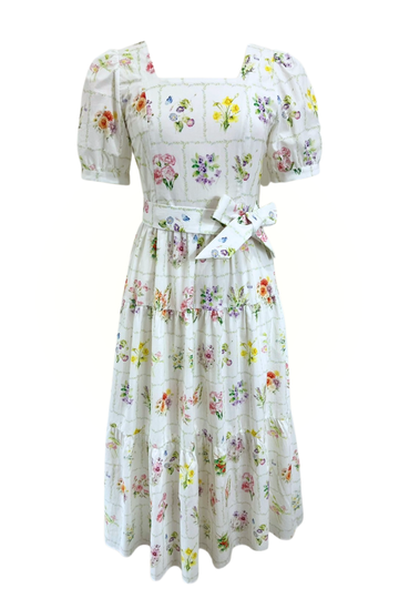 Versa Dress with Nursing Zippers in Birth Flowers