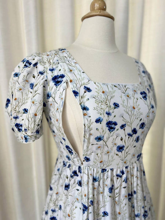 *Sample* Versa Everywhere Dress with Nursing Zippers in Blue Cornflowers