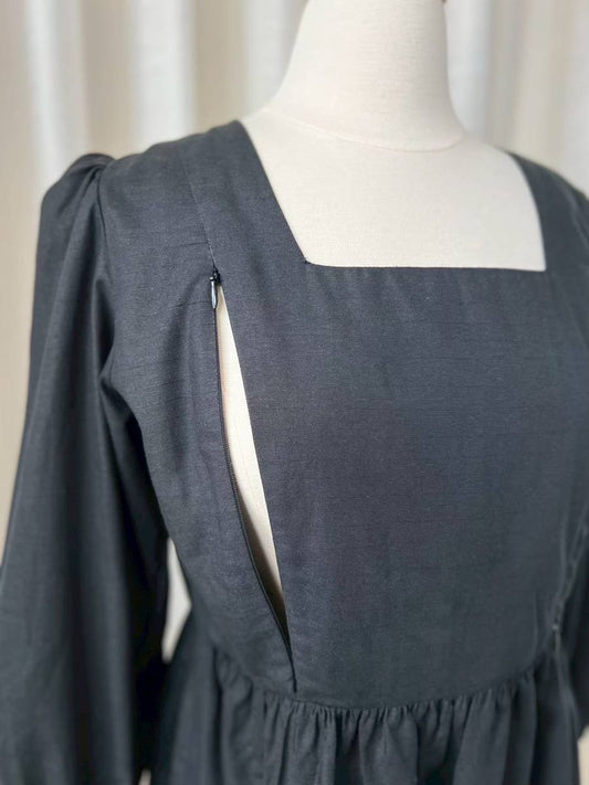 B22: Sample Embrace Cotton Top with Nursing Zippers in Black, Size S, XL (For 2024 Batches)