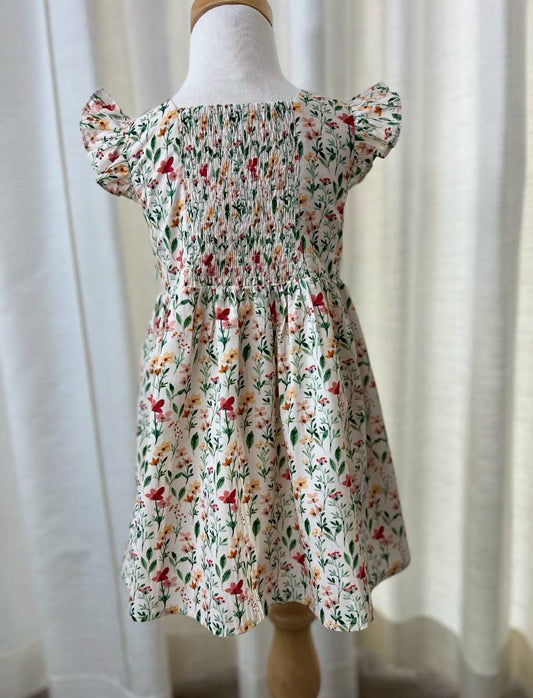 B24: Sample Little Angela Cotton Linen Dress (Girls) in Harvest Blooms, Size XS (6-12m), S (1-2Y), M (3-4Y) - for 2024 batches