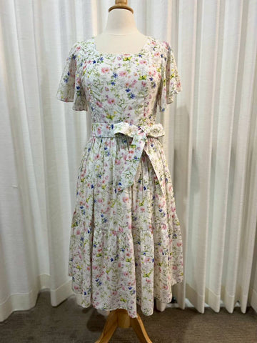 *Sample* Princess Cotton Midi Dress with Nursing Zippers in Sweet Wildflowers