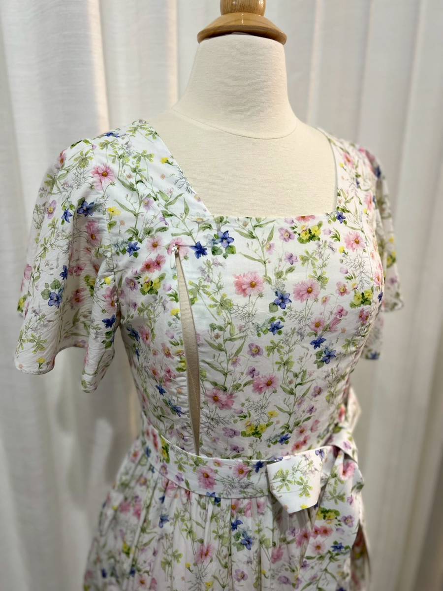 *Sample* Princess Cotton Midi Dress with Nursing Zippers in Sweet Wild