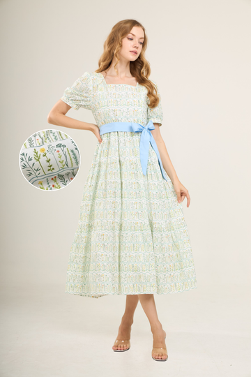 Versa Dress with Nursing Zippers in Botanical Meadow