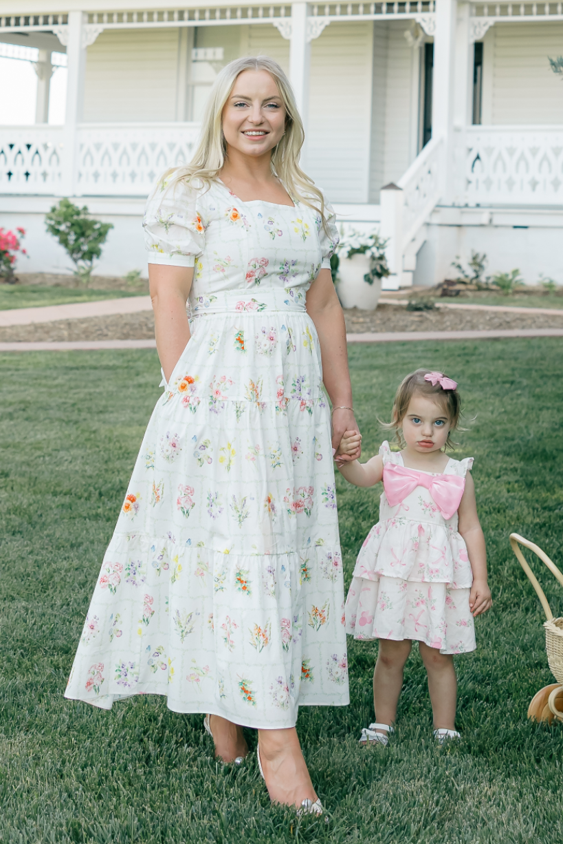 Versa Dress with Nursing Zippers in Birth Flowers