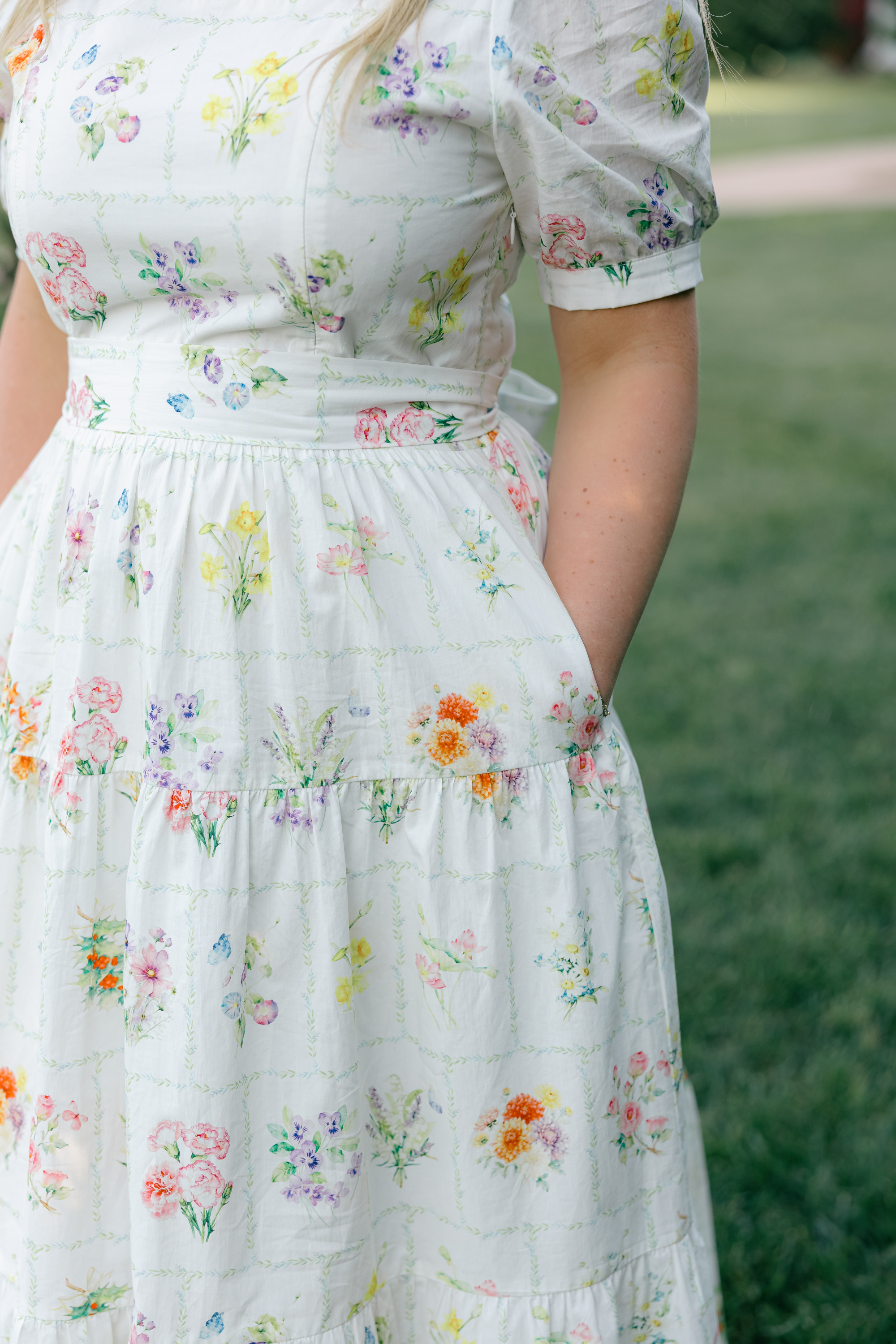 Versa Dress with Nursing Zippers in Birth Flowers