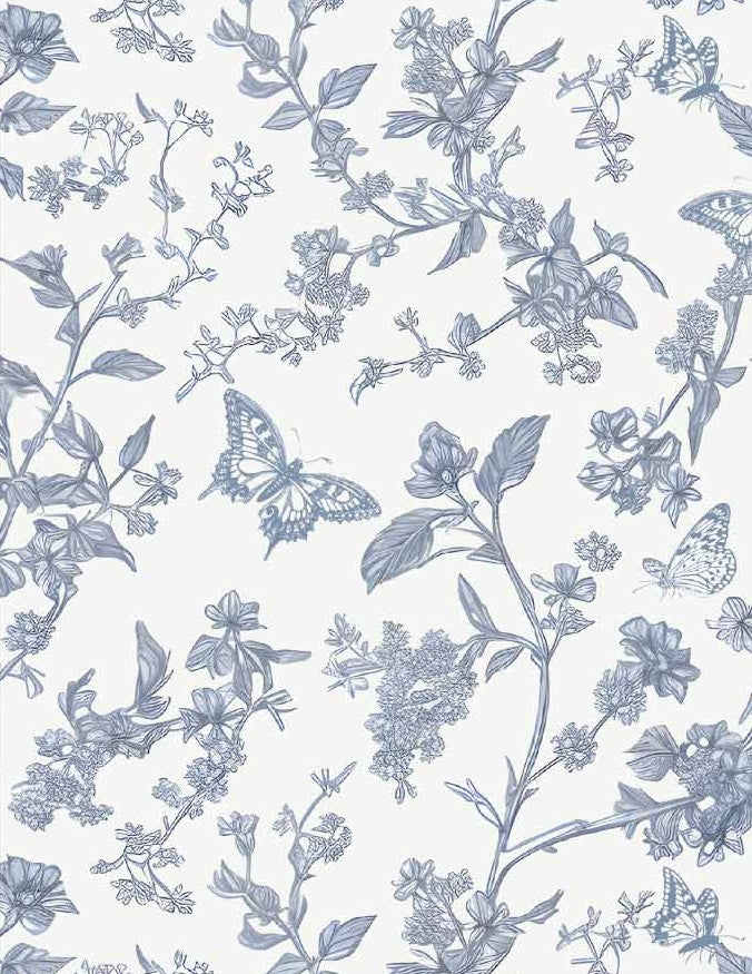 Versa Maxi Dress with Nursing Zippers in Blue Toile Butterfly