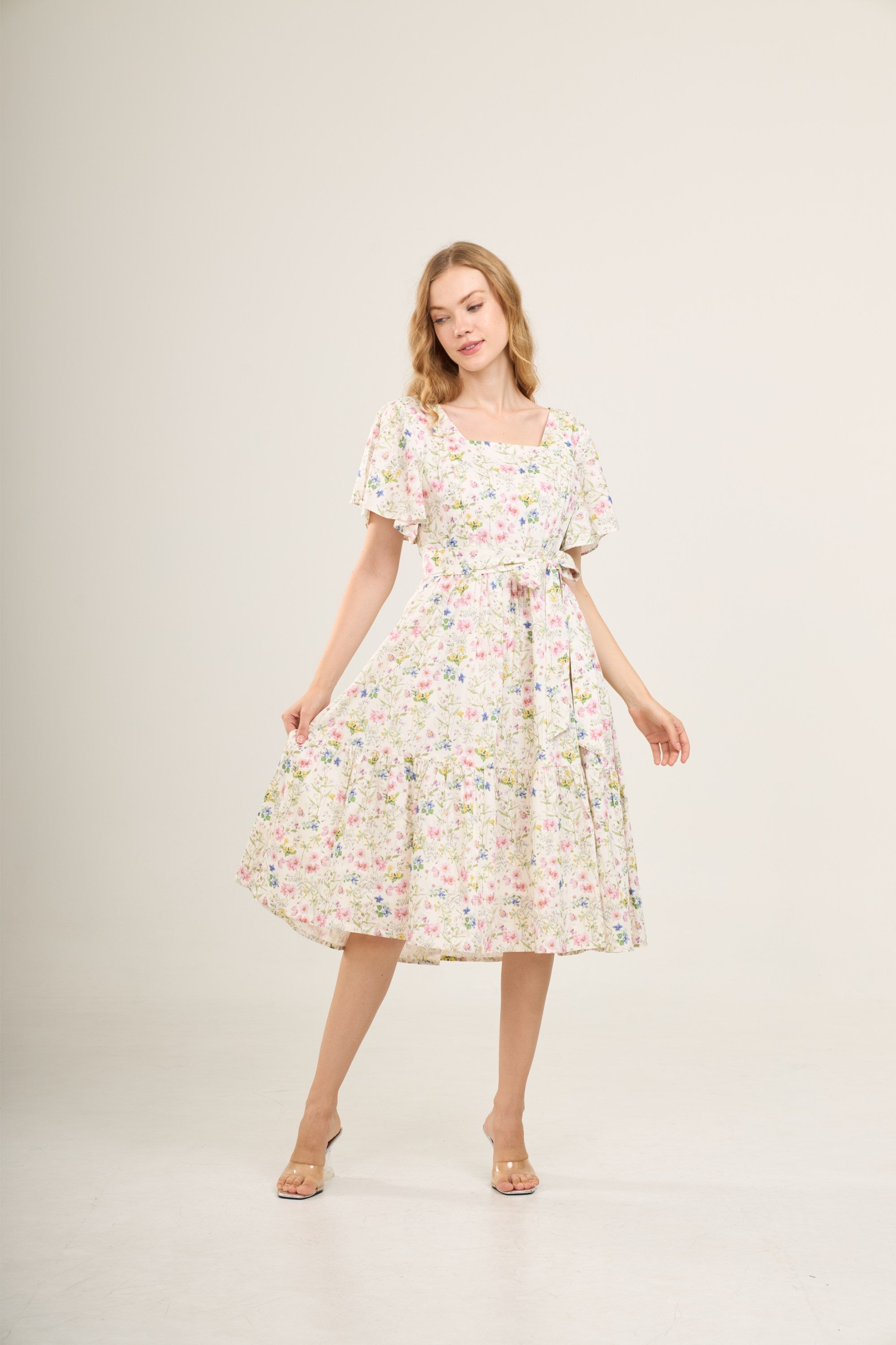 busy dreaming midi dress free people Princess Cotton Midi Dress with Nursing Zippers in Sweet Wildflowers XS (US0/2)