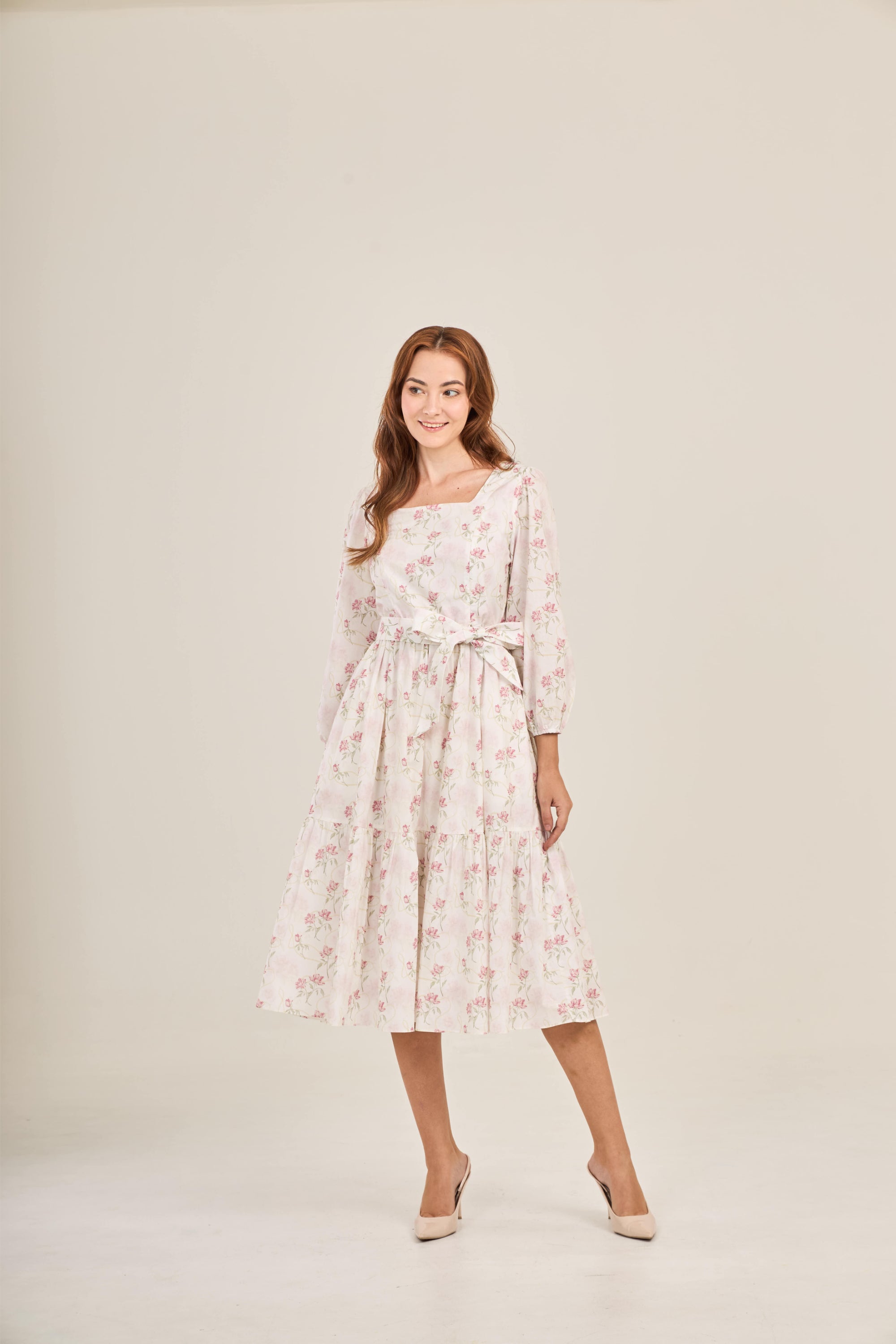 lace sleeve prom dress Long Sleeves Two Pieces Lace Crew Neck Prom Dresses, Lace Formal Dresses main image 0