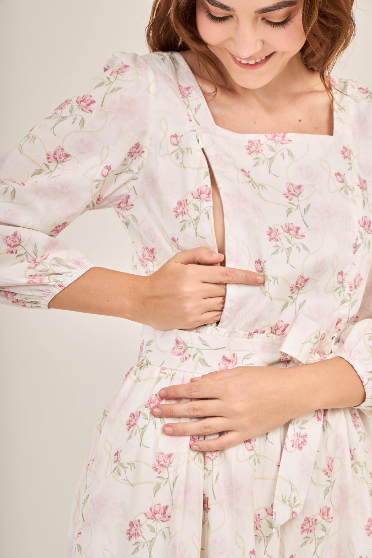 Embrace Dress with Nursing Zippers in Soft Bloom (Final Sale)