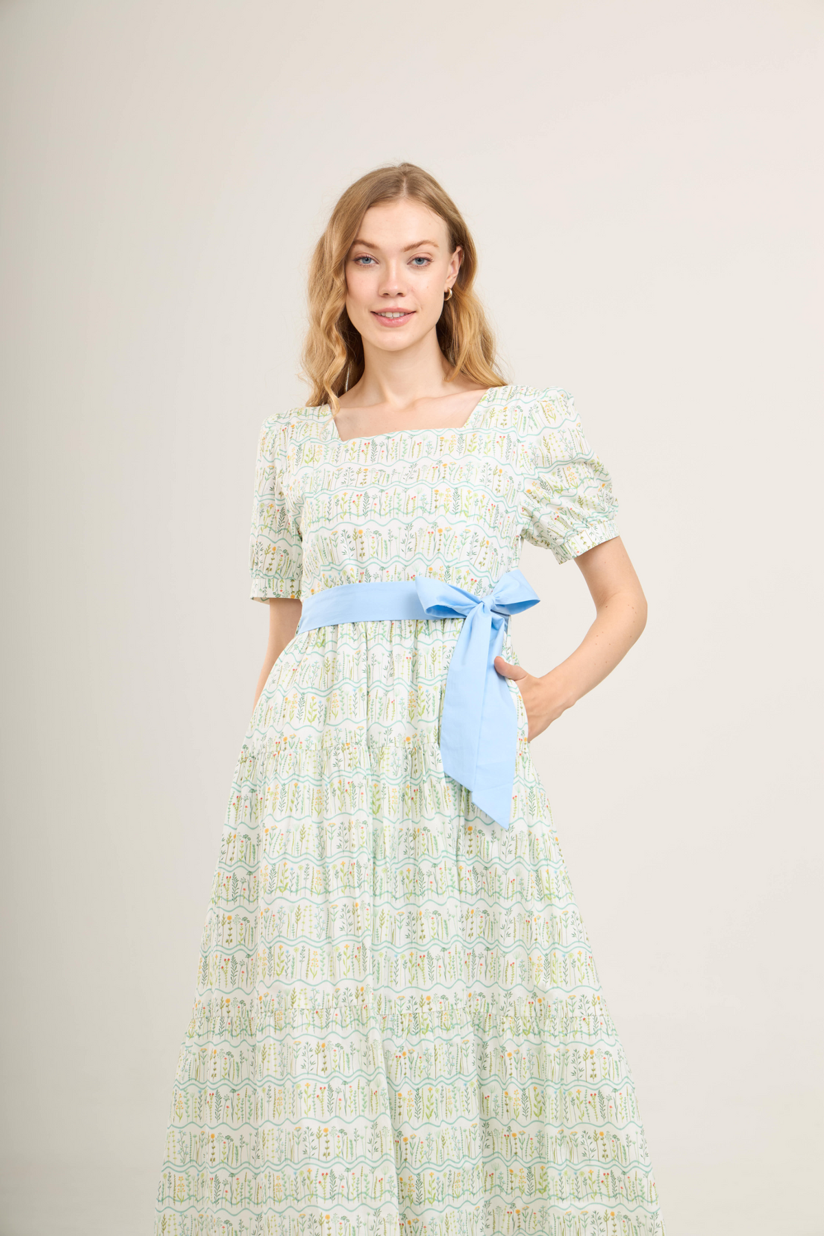 Versa Dress with Nursing Zippers in Botanical Meadow
