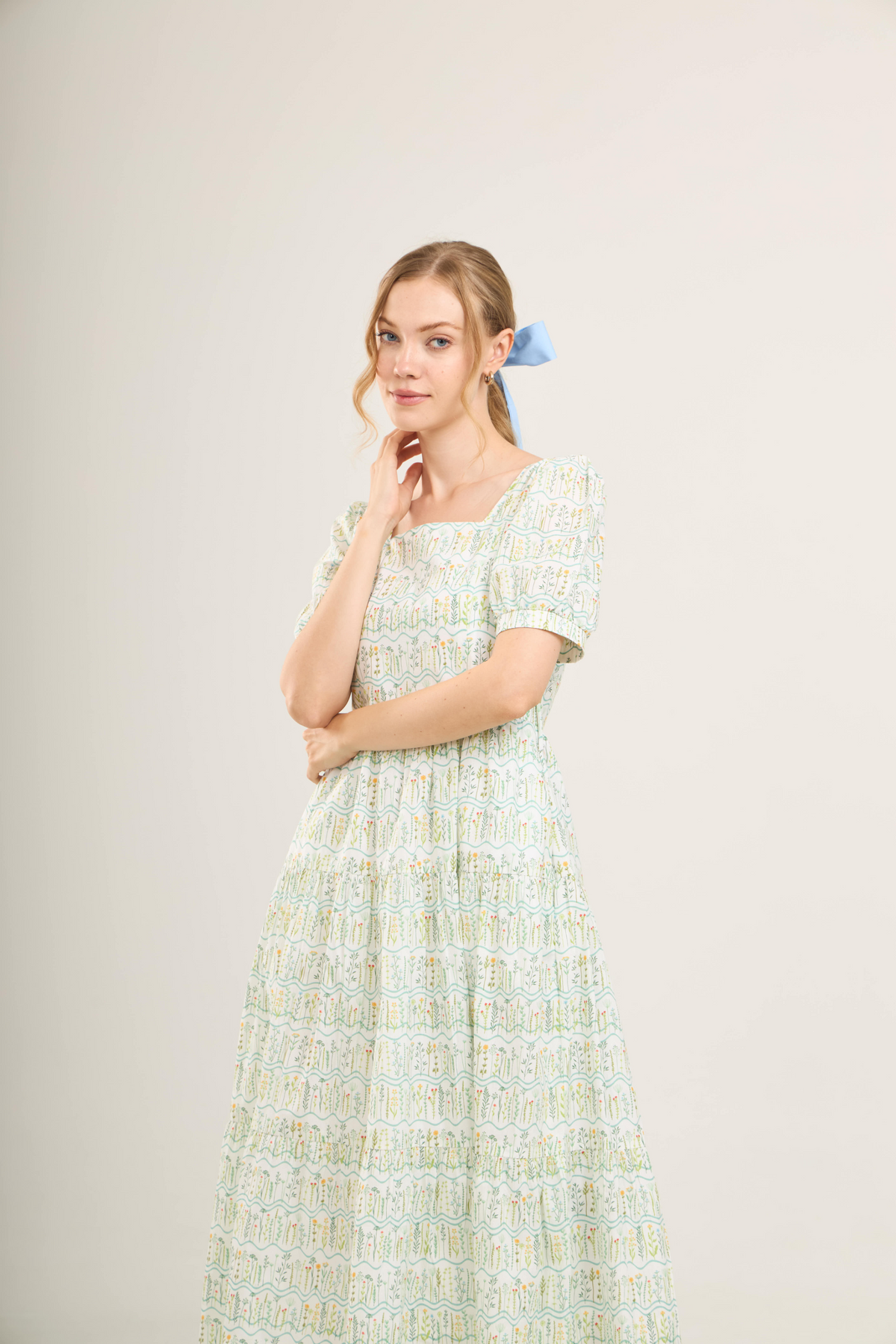Versa Dress with Nursing Zippers in Botanical Meadow