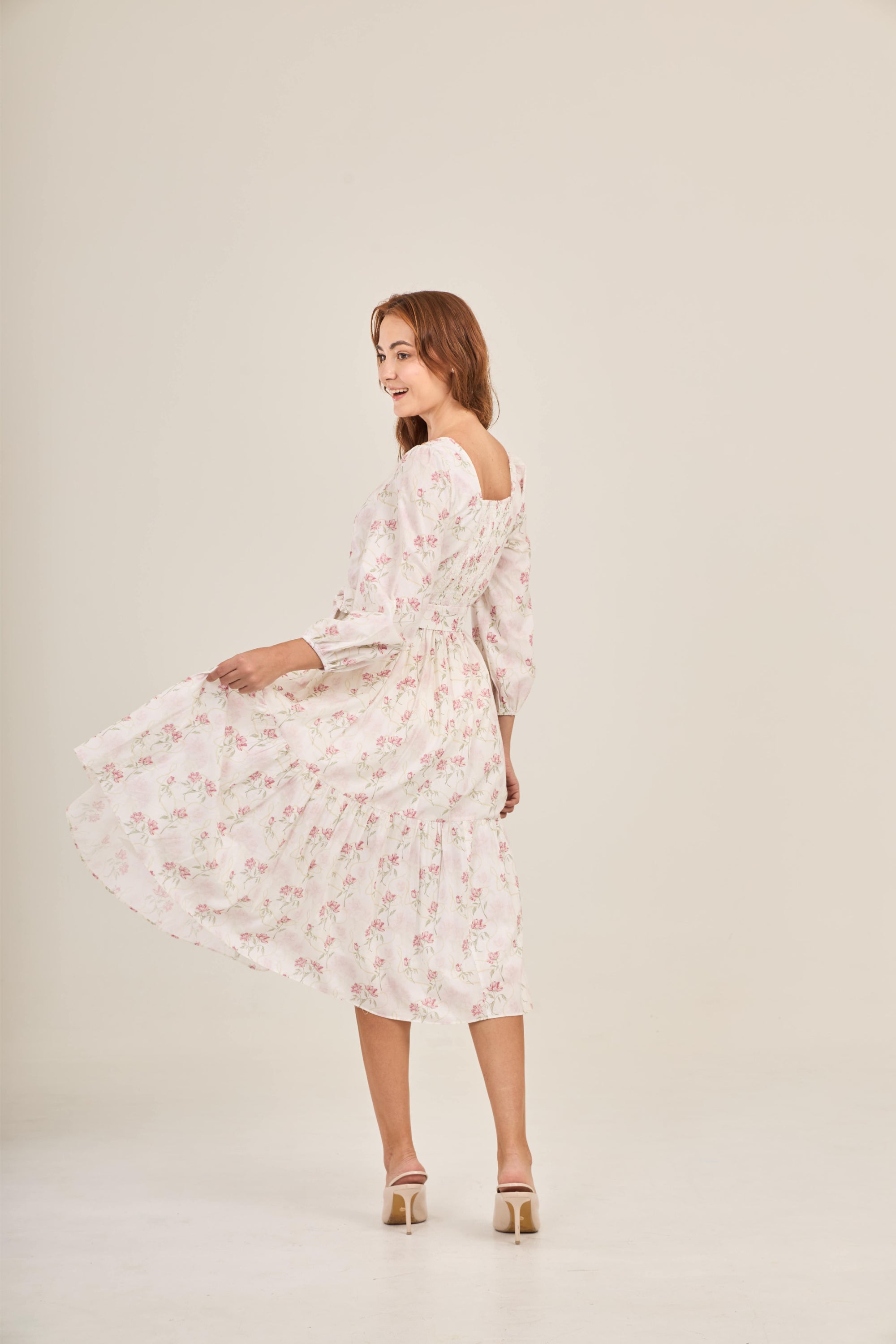 Embrace Dress with Nursing Zippers in Soft Bloom XXL