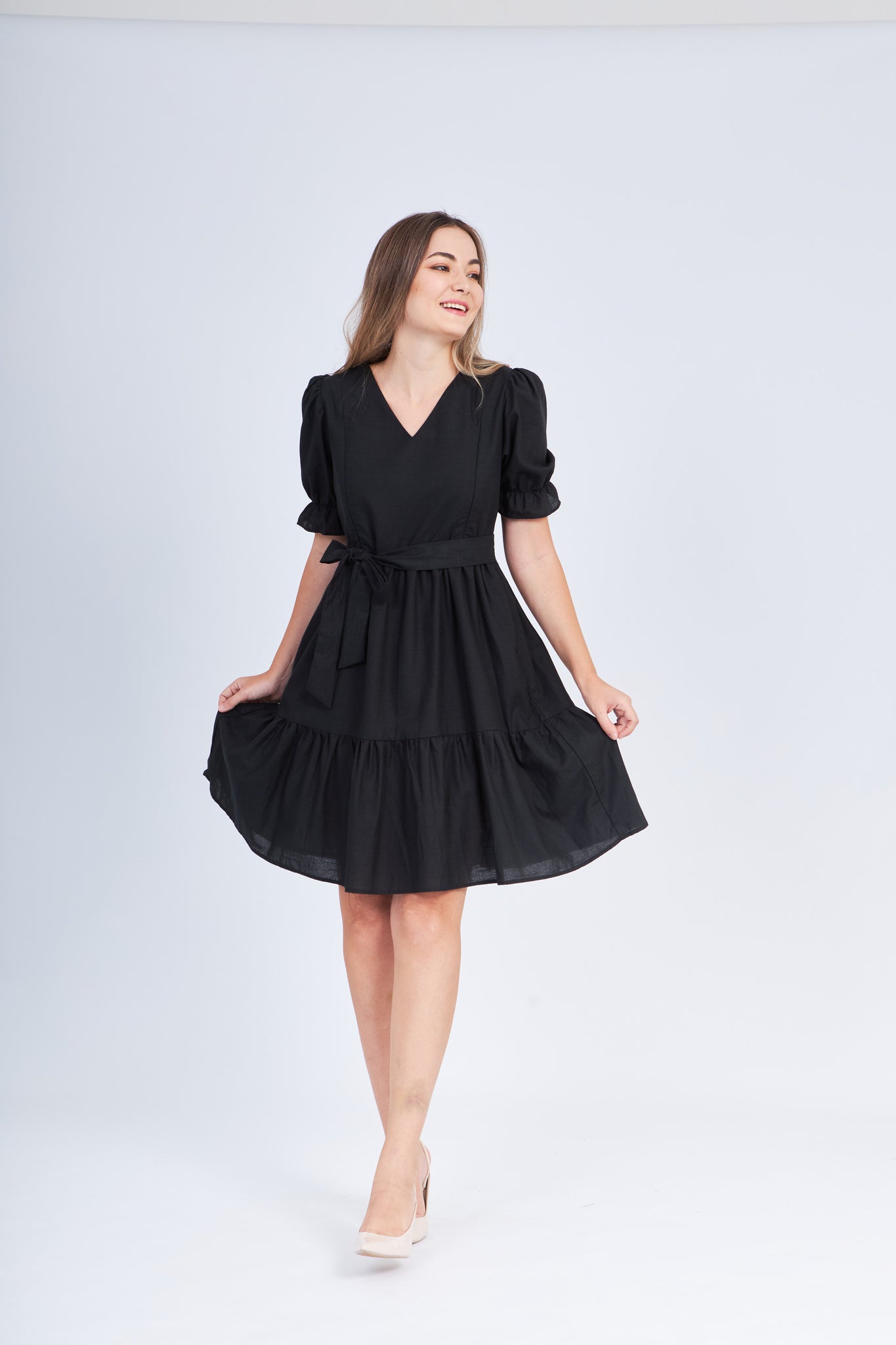 All Day Dress with Nursing Zippers in Black