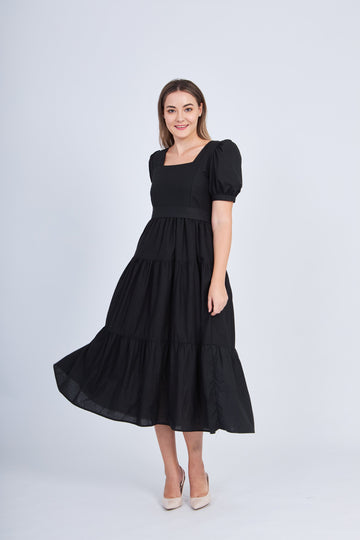 *Made-to-order* Versa Everywhere Dress in Black (No Nursing Zippers)