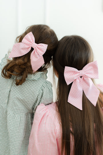 Pretty Girls' Bow in Pink Gingham