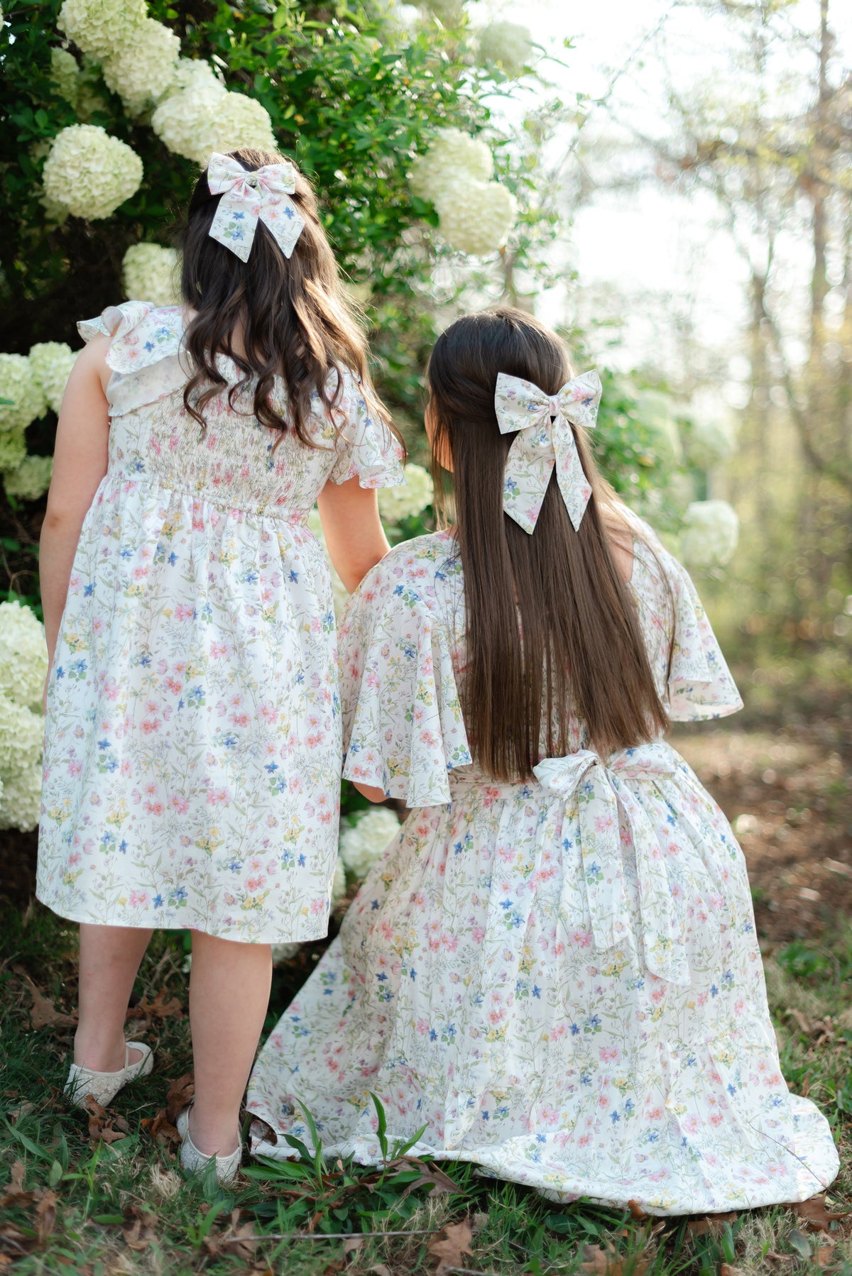 Pretty Girls' Bow in Sweet Wildflowers