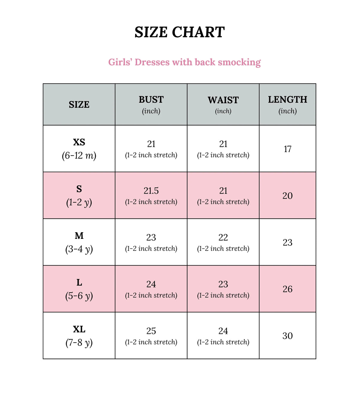 Size chart