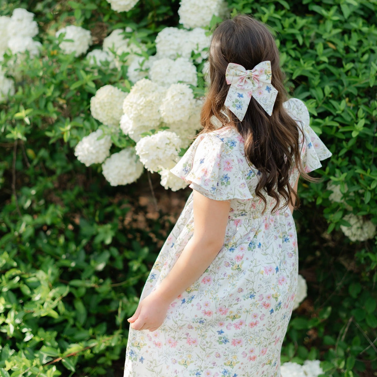 Pretty Girls' Bow in Sweet Wildflowers