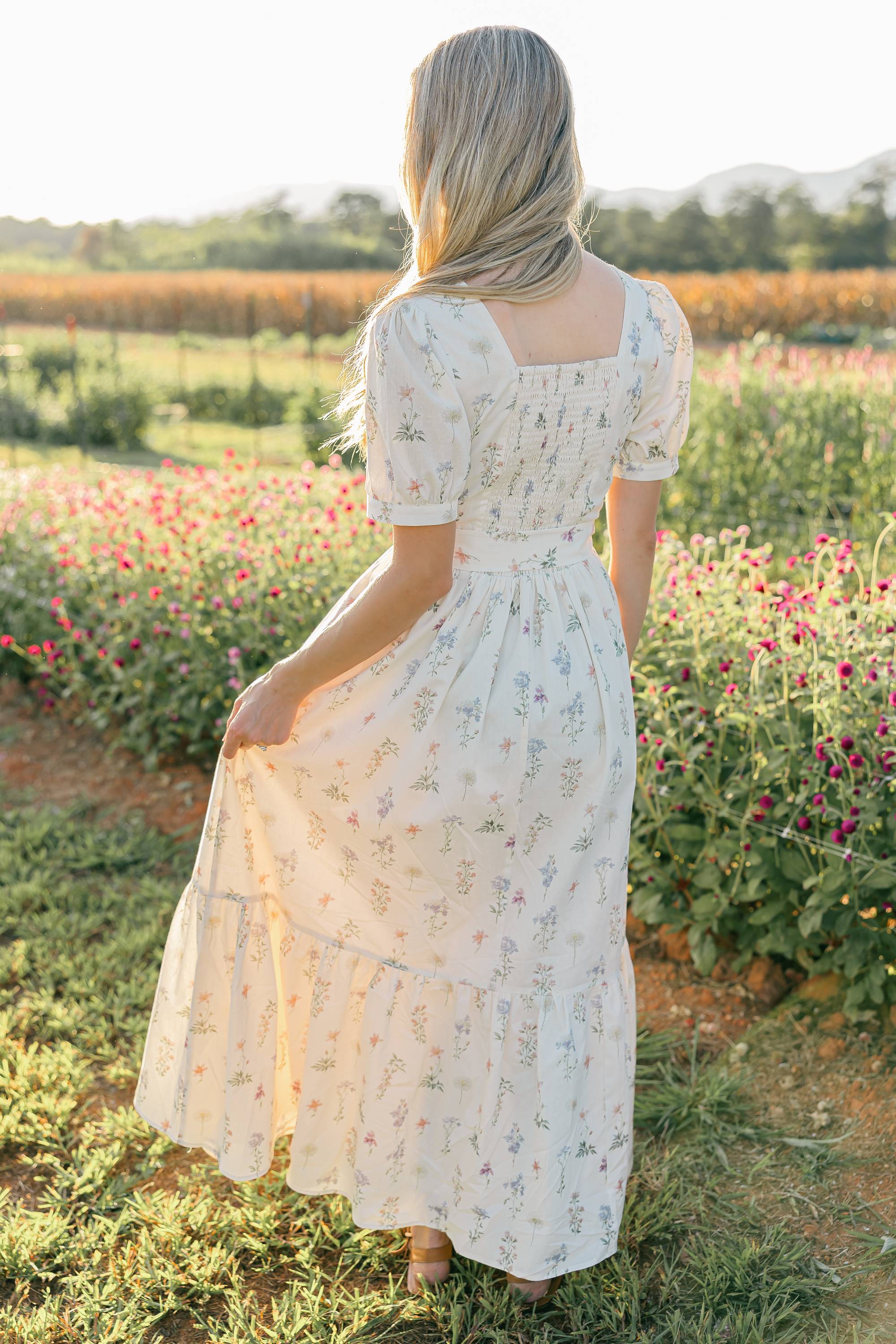 Versa Maxi Dress with Nursing Zippers in Evergarden