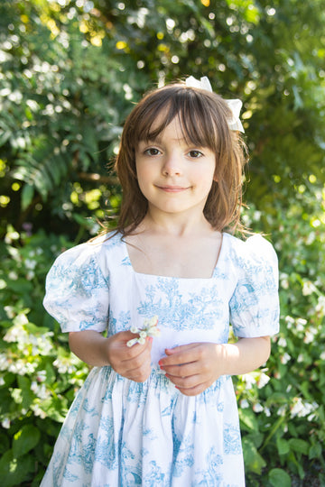 Little Lan Dress in Blue La Mere Toile (Ready-to-Ship)