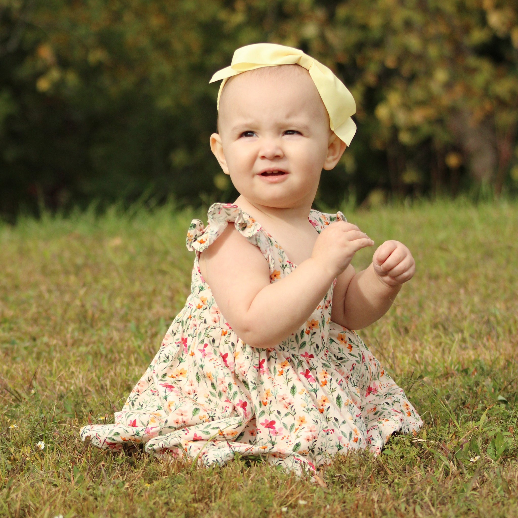 Little Angela Dress (Girls) in Harvest Blooms