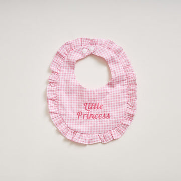 Baby Bib in Pink Gingham